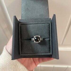 David Yurman Silver and Black Gemstone Ring